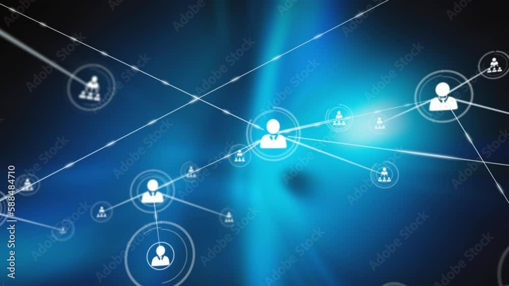 Animation of network of connections with people icons Animation of network of connections with people icons