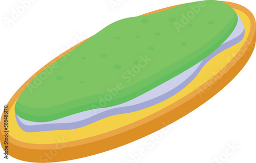 Natural avocado toast icon isometric vector. Wheat food. Lunch piece