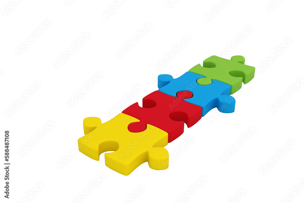 Jigsaw puzzle in line on white background Jigsaw puzzle in line on white background