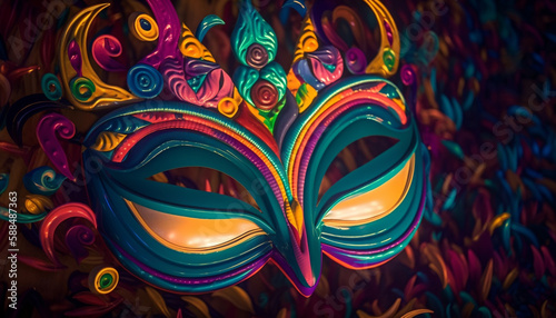Gleaming masks ignite Mardi Gras celebrations nightly generated by AI