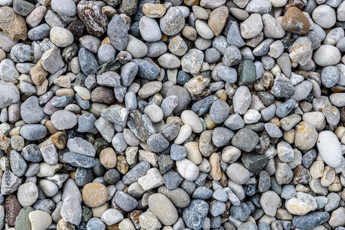 Macro photography of river round stones for background