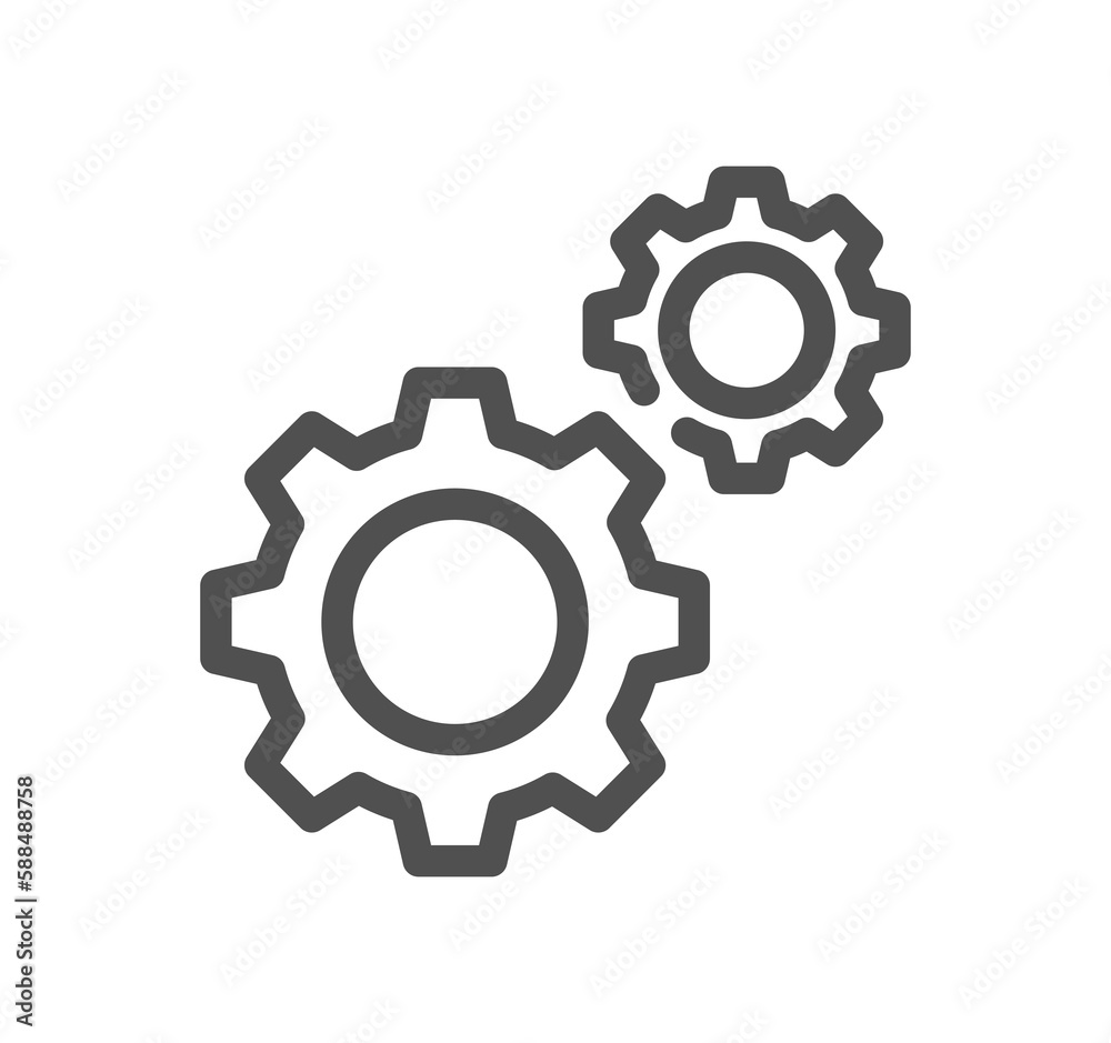 Setting and controls related icon outline and linear symbol.	
