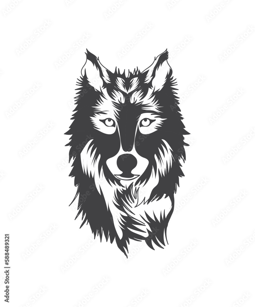 Obraz premium Wolf Vector Art Illustration