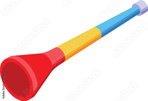 Trumpet vuvuzela icon isometric vector. Soccer horn. Africa object