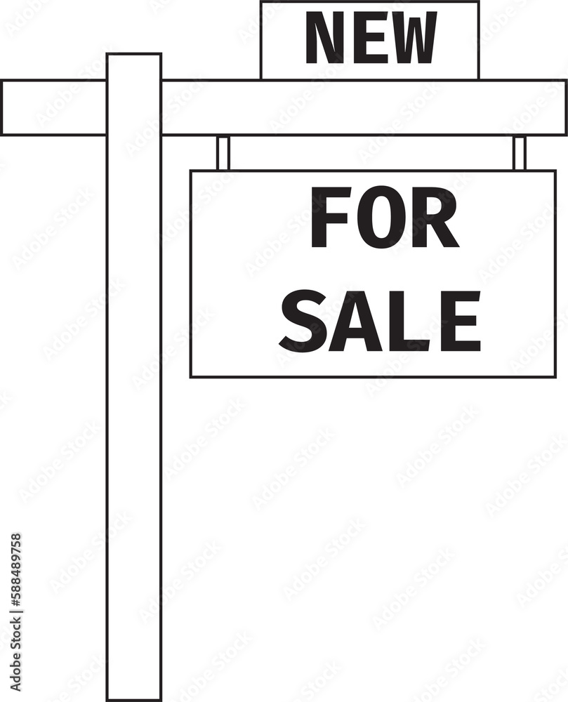 Digitally generated image of for new sale signboard Digitally generated image of for new sale signboard