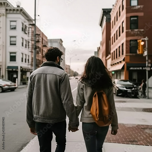 couple walking on the street