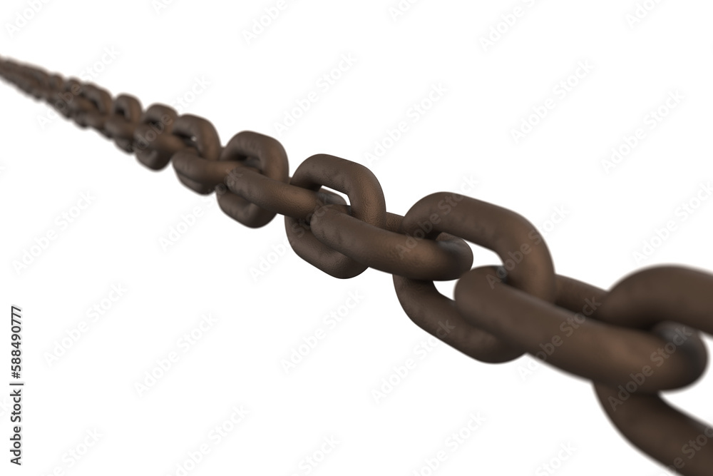 Obraz premium 3d weathered metallic chain 