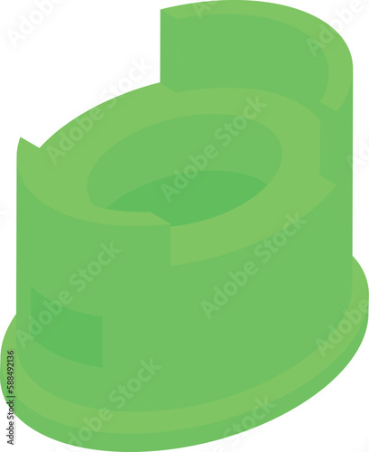 Green potty icon isometric vector. Baby toilet. Object care