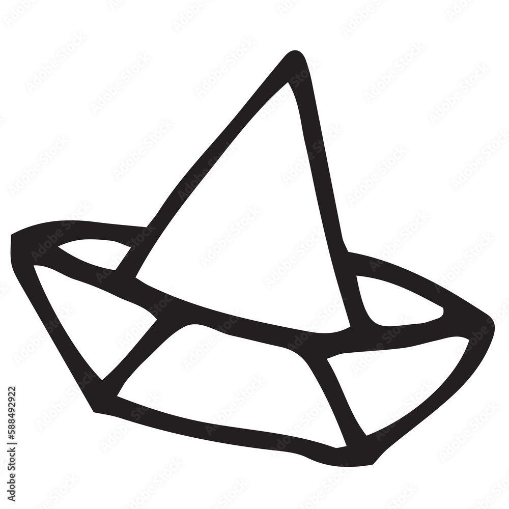 Fototapeta premium Paper boat over white background