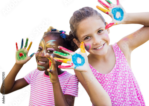 Foto Smiling girls with face paint