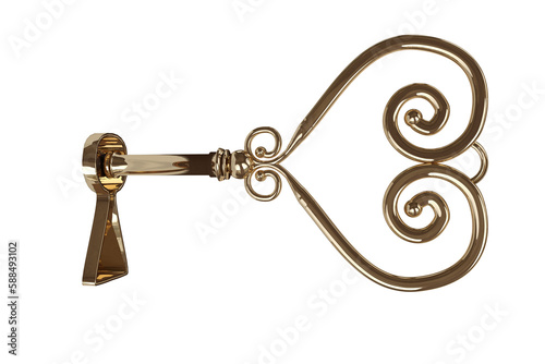 Golden heart key