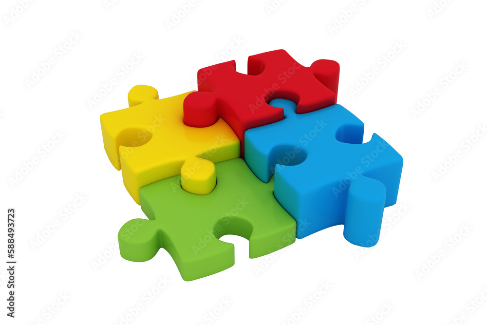 Jigsaw puzzle arranged over white background Jigsaw puzzle arranged over white background
