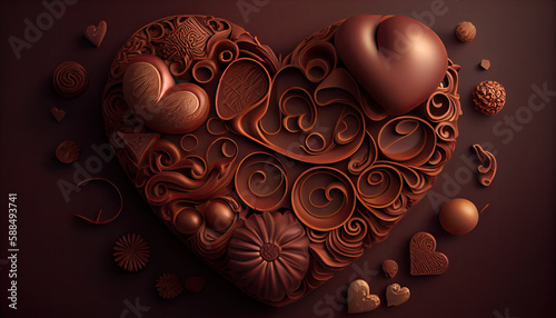 heart-shaped chocolate, candy box