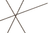 3d image of metallic rusty chains intersecting