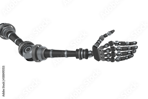 Digitally generated image of robotic arm
