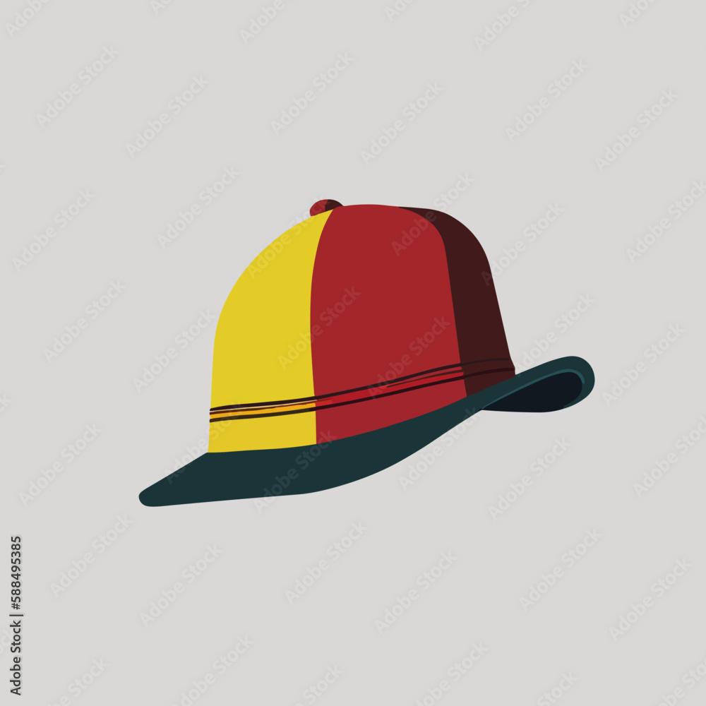 Fototapeta premium Hat with different colors and styles. Vector minimalist illustration