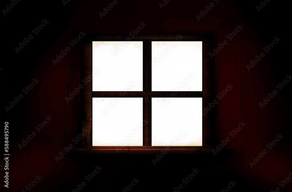 Silhouette of window against black Silhouette of window against black