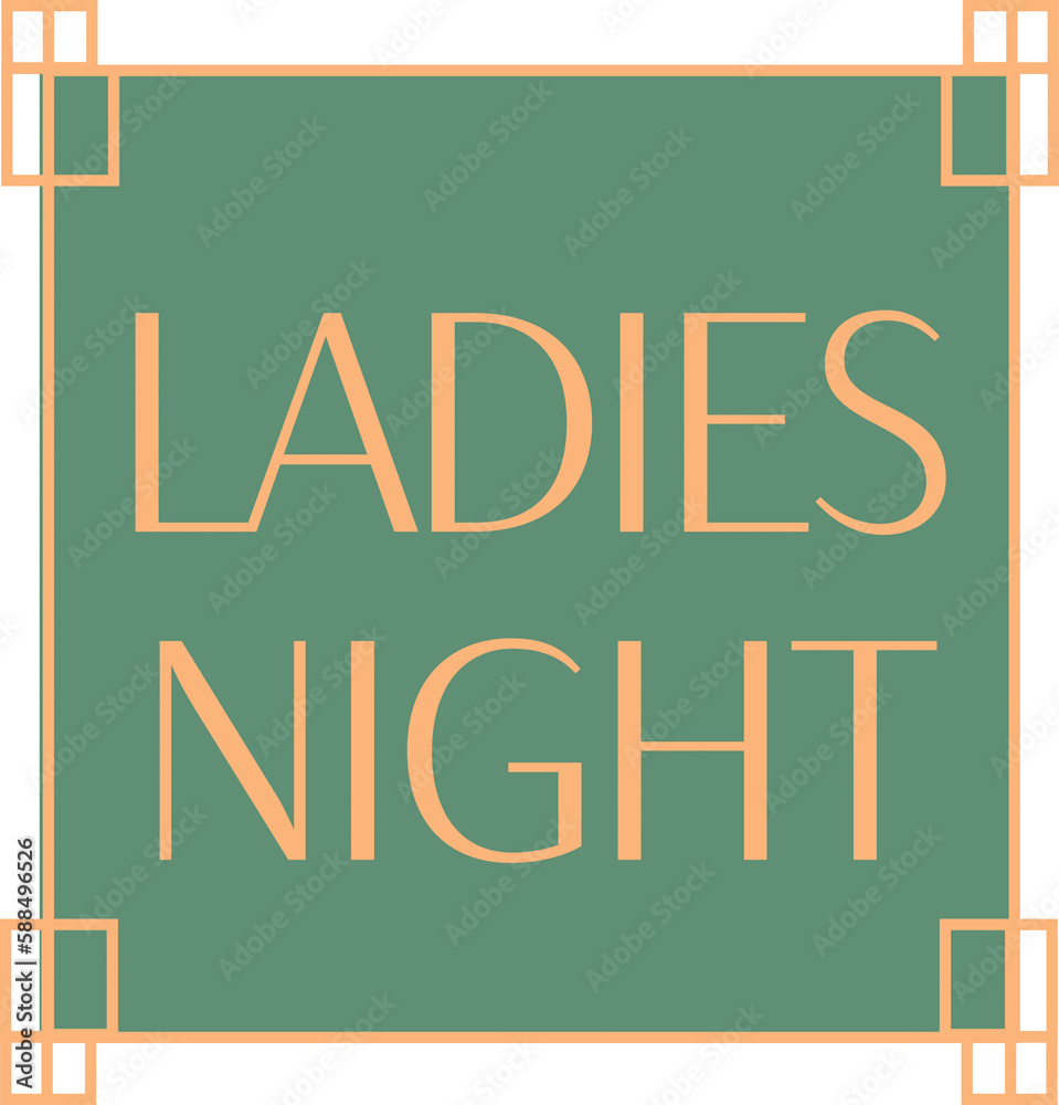 Ladies night text badge icon Ladies night text badge icon