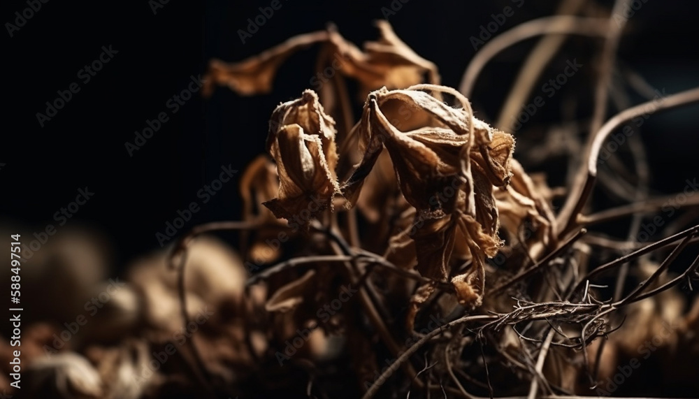 Fresh organic plant growth in autumn forest generated by AI Fresh organic plant growth in autumn forest generated by AI