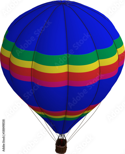 Hot air balloon against white background