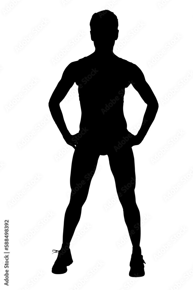 Man standing against white background   