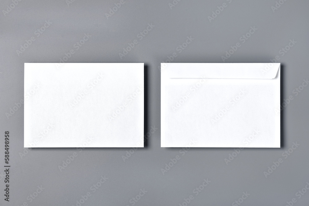 White envelope mockup, blank template, isolated background White envelope mockup, blank template, isolated background