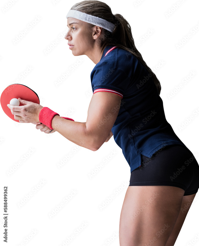 Female athlete playing ping pong Female athlete playing ping pong