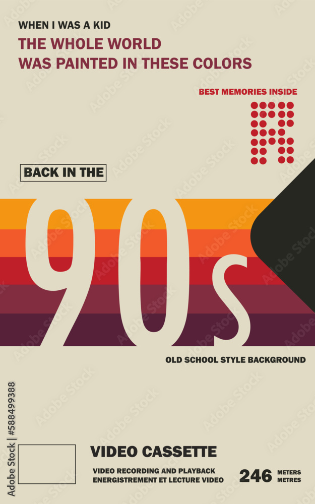 Obraz premium Old video cassette background. Old school and back to 90s concept background.