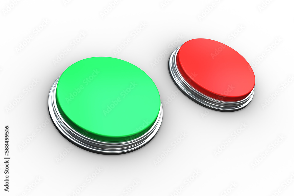Red and green push buttons Red and green push buttons
