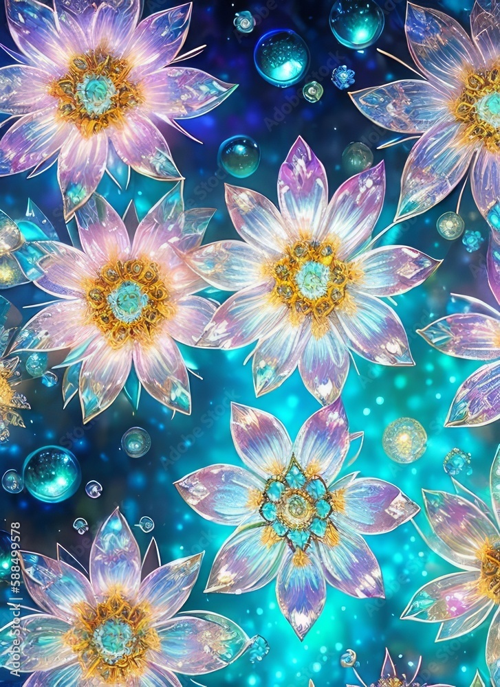 Golden ice flowers, among precious stones and jewels, flower bouquet, jewelry flowers, generative ai art illustration 01 Golden ice flowers, among precious stones and jewels, flower bouquet, jewelry flowers, generative ai art illustration 01