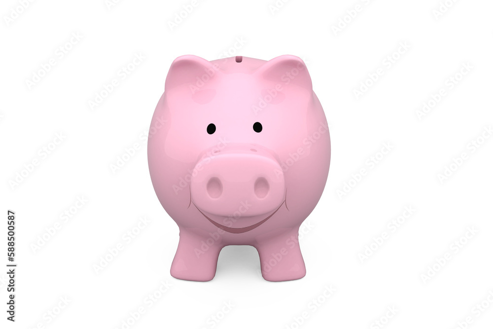 Digitally generated image of piggy bank