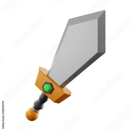 Premium Game sword icon 3d rendering on isolated background PNG