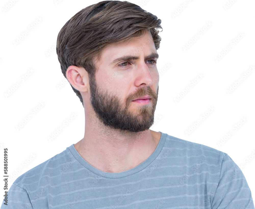 Obraz premium Close-up of thoughtful young man 