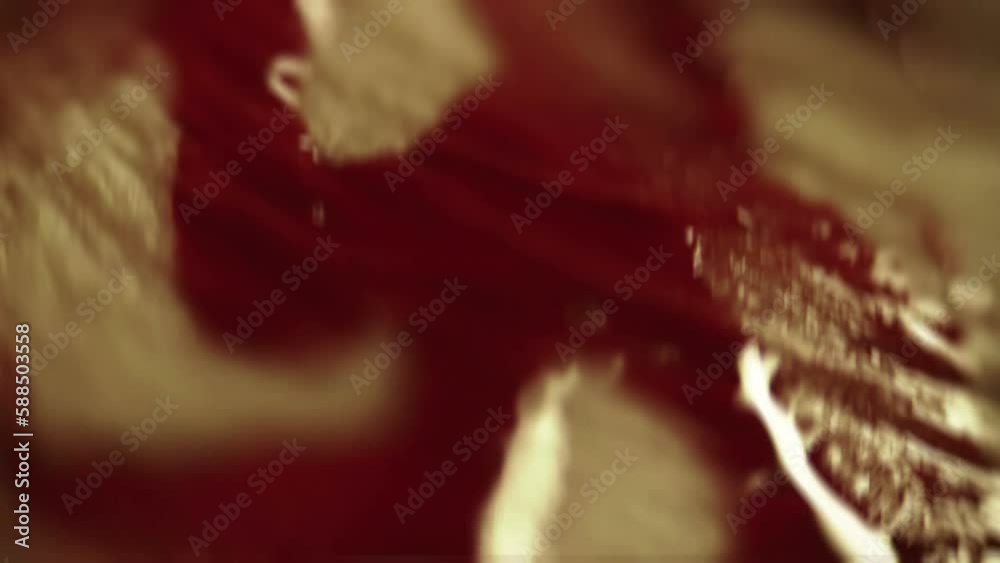 Blood on human skin macro shot glitch effect