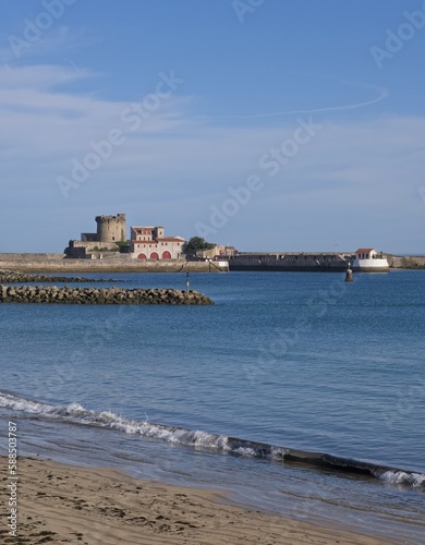Wonderful landscapes in France. The Fort of Socoa in Ciboure Basque Country was intended to protect the port of Socoa and the bay of Saint-Jean-de-Luz. Clear spring day. Selective focus © Maurizio