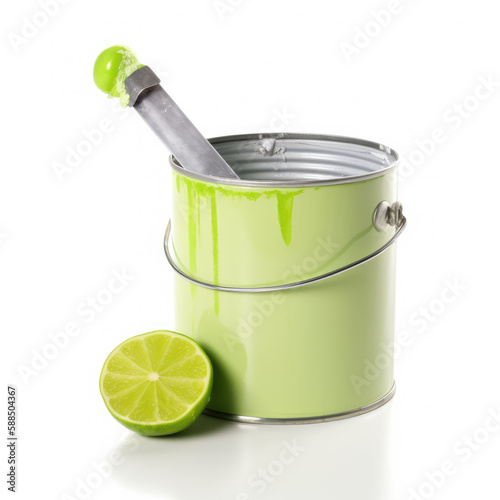 Get a Refreshing Look with Lime Paint in a Metal Can