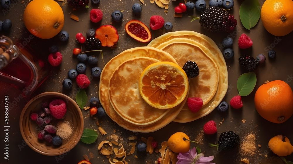 Delicious breakfast pancakes. Generative AI