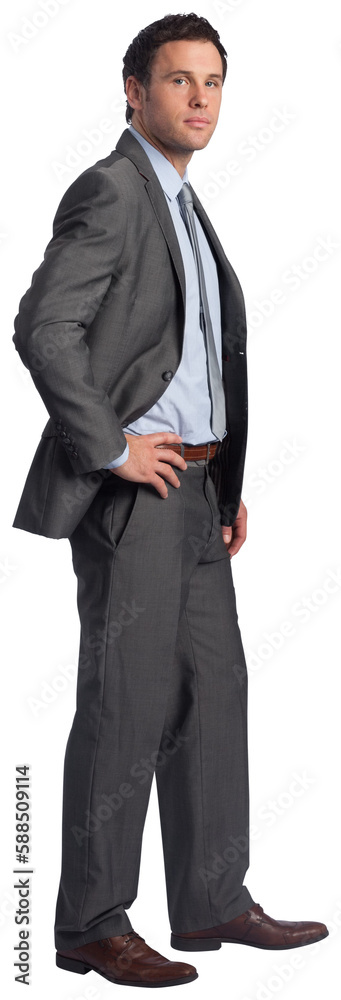 Serious businessman with hand on hip Serious businessman with hand on hip