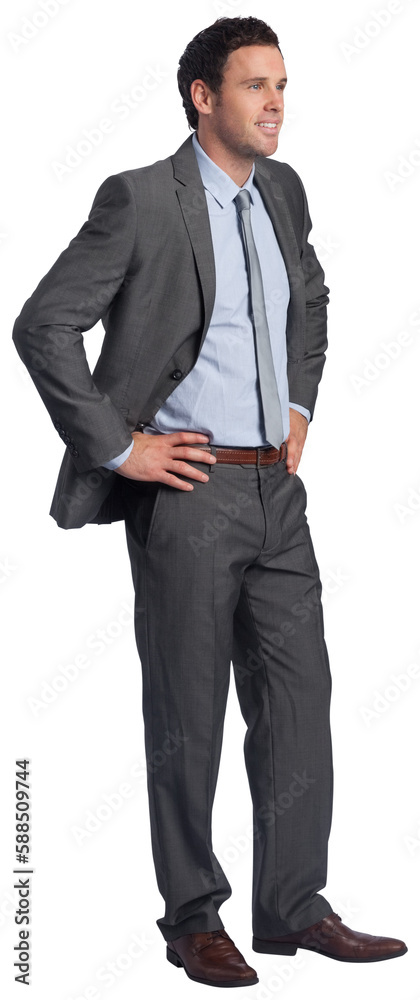 Smiling businessman with hands on hips Smiling businessman with hands on hips