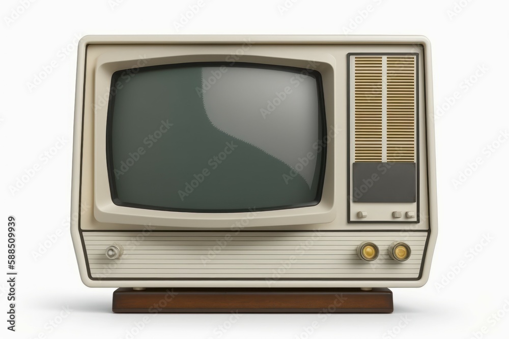 Old vintage retro TV. Background with selective focus and copy space. AI generated, human enhanced