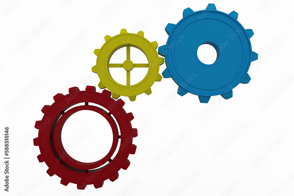 Gears arranged over white background Gears arranged over white background