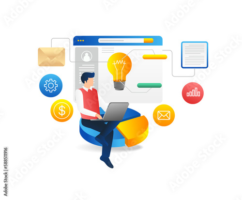 Flat design modern vector illustration concept for web and mobile app development.
