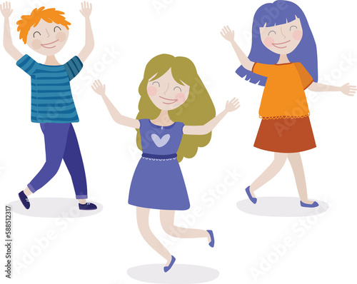 Illustration of childrens dancing