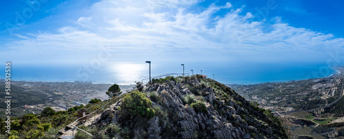 Panoramic view from mount Calamorro, near Malaga in the Costa del Sol in Spain photo