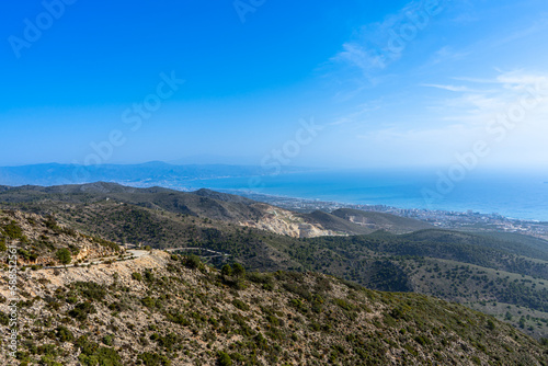 Panoramic view from mount Calamorro, near Malaga in the Costa del Sol in Spain