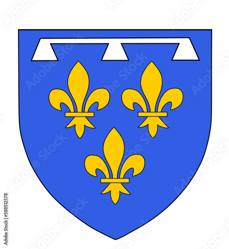 Historical province of France Orleanais emblem vector illustration isolated. Coat of arms of Gallo Romance peoples Orleanais, representing ethnic group or culture, regional authorities. Banner, symbol photo