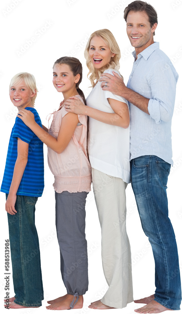 Family standing in a row Family standing in a row