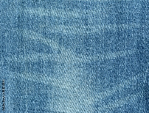Fabric blue washed jeans, top view