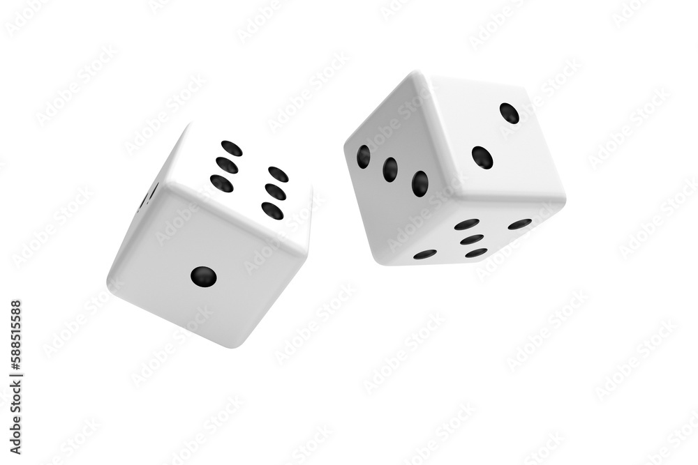 Naklejka premium Digital composite 3D image of dice