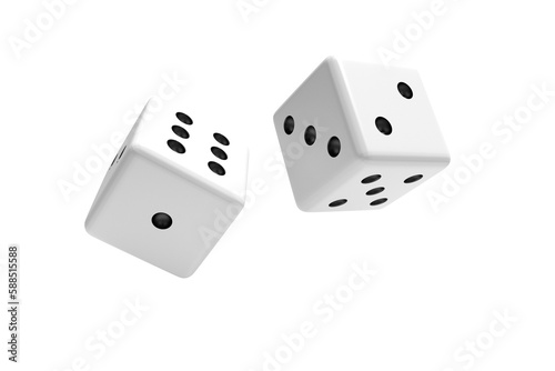 Digital composite 3D image of dice photo